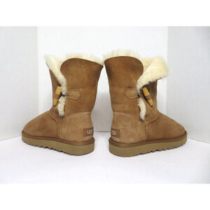 UGG KEELY Women's Shearling Wool Boots Suede Chestnut 1012362 - Size 10